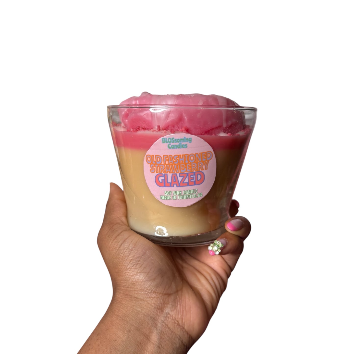 (WICKLESS) OLD FASHIONED STRAWBERRY GLAZED CANDLE