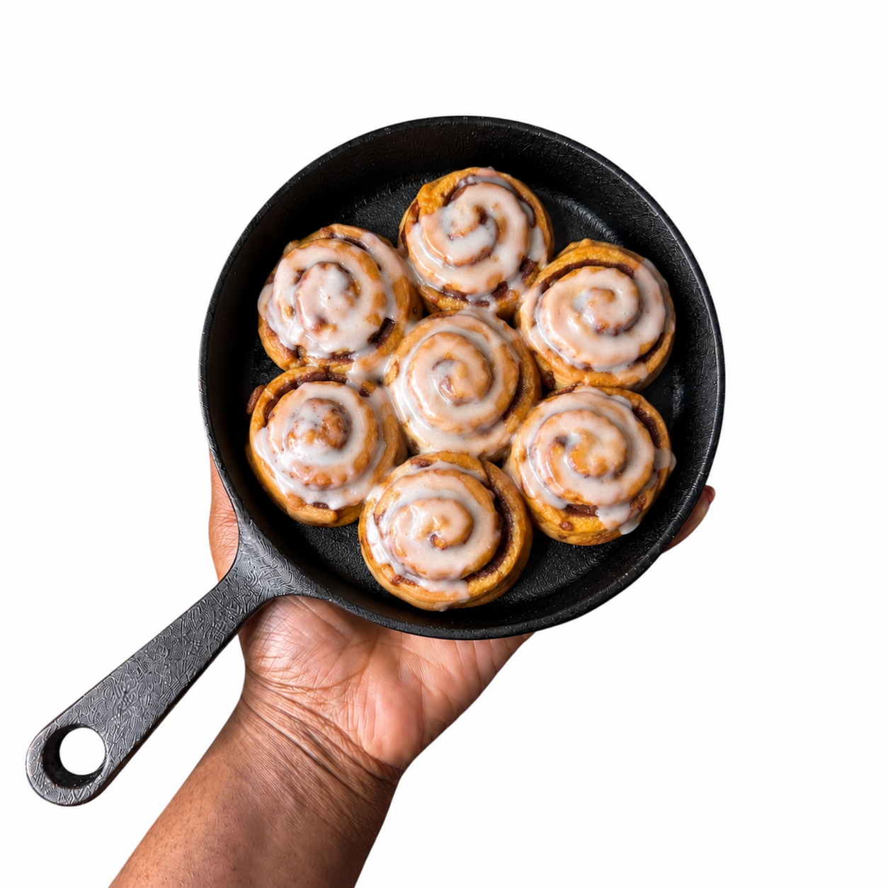 (WICKLESS) MINI CINNAMON ROLL SKILLET CANDLE ( cinnamon, Vanilla scented)