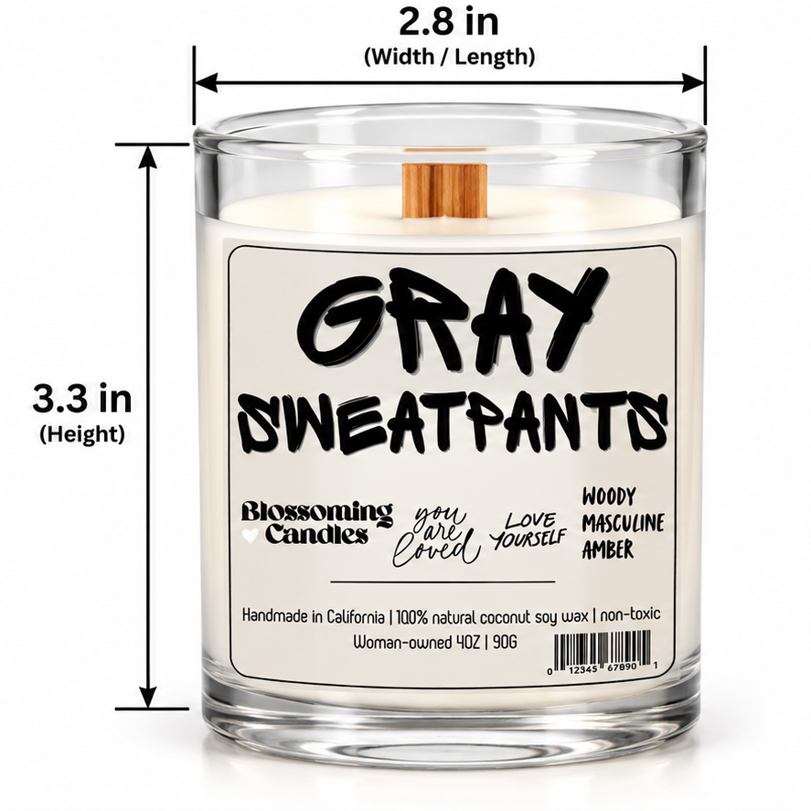 GRAY SWEATPANTS 4OZ CANDLE