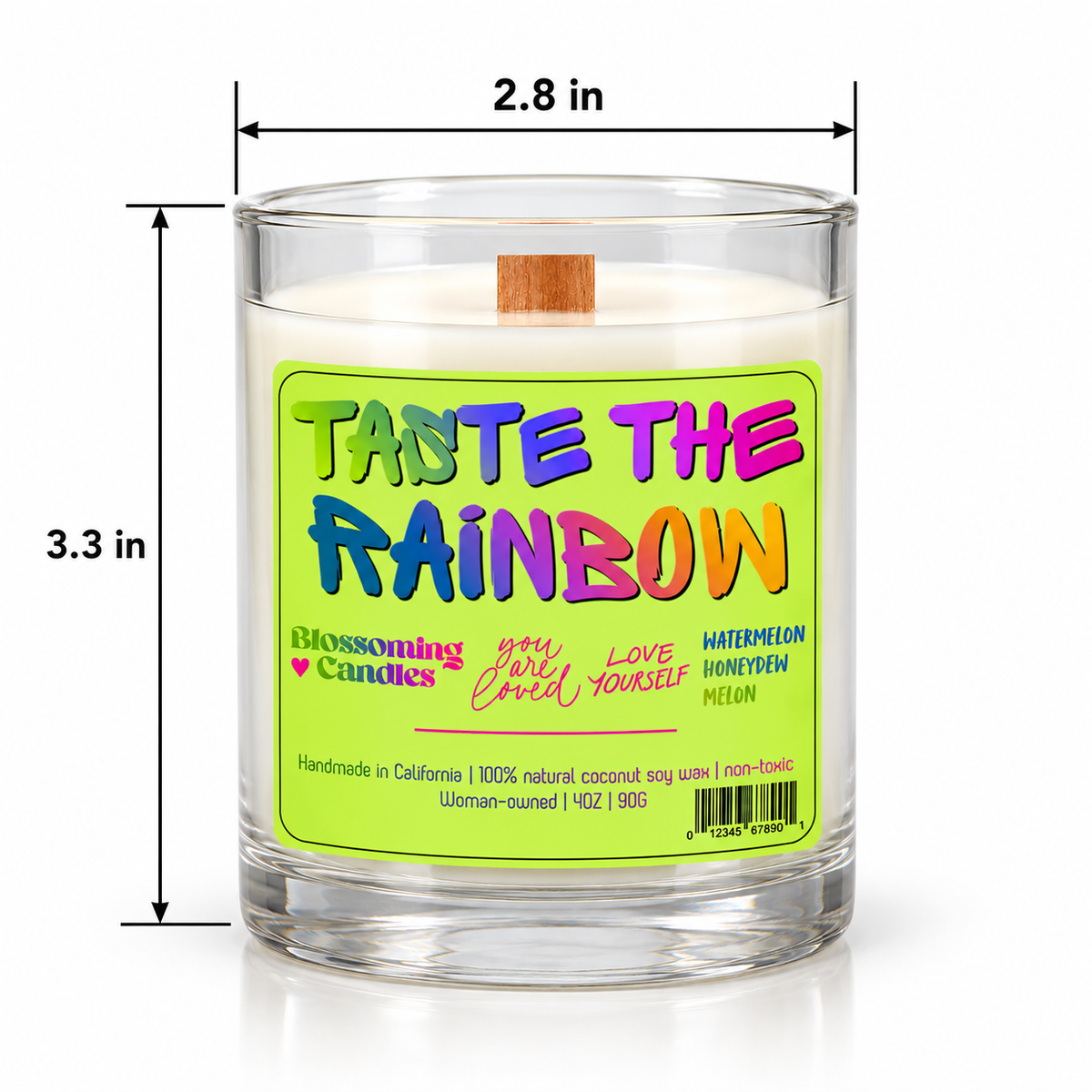 TASTE THE RAINBOW 4OZ CANDLE
