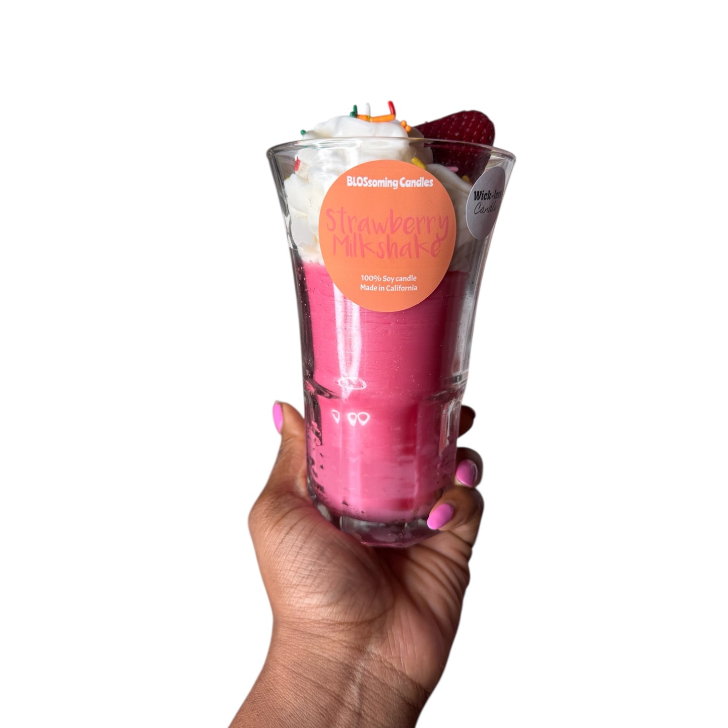 (WICKLESS) STRAWBERRY MILKSHAKE CANDLE
