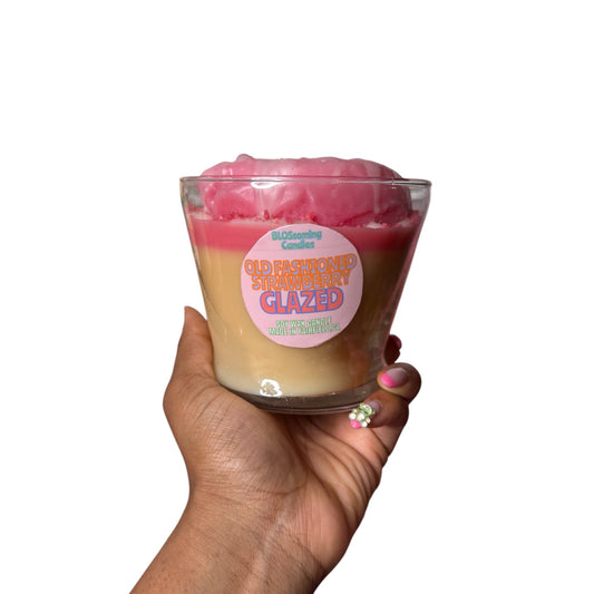 (WICKLESS) OLD FASHIONED STRAWBERRY GLAZED CANDLE