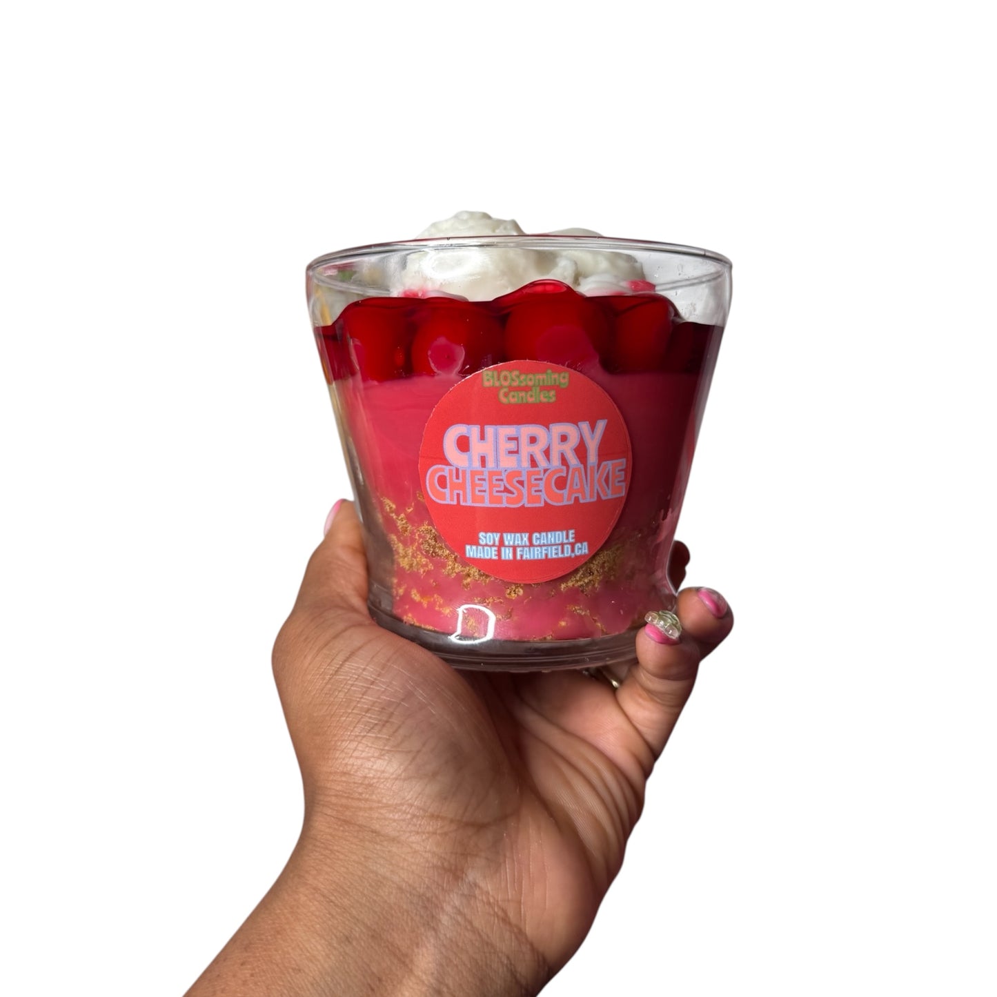(WICKLESS) CHERRY CHEESECAKE CANDLE