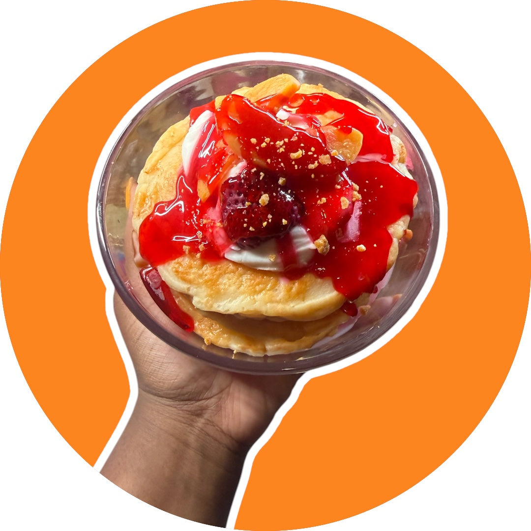 (WICK-LESS) STRAWBERRY PEACH MANGO PANCAKE CANDLE