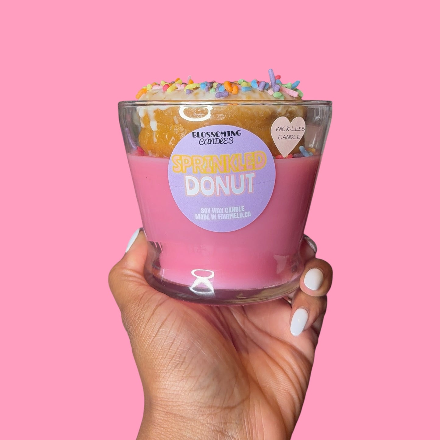 (WICK-LESS) SPRINKLED DONUT CANDLE