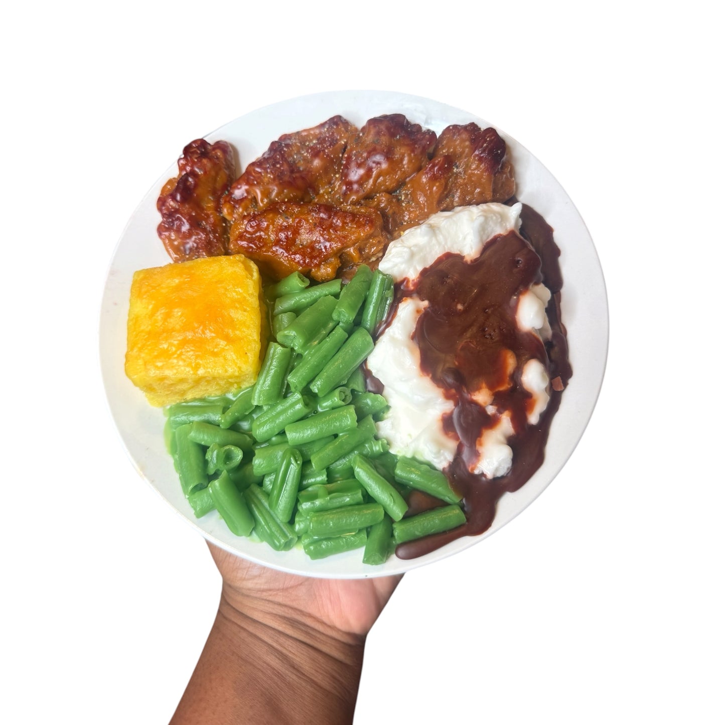 (WICK-LESS) SOUL FOOD PLATE CANDLE  (Honeydew melon scented)