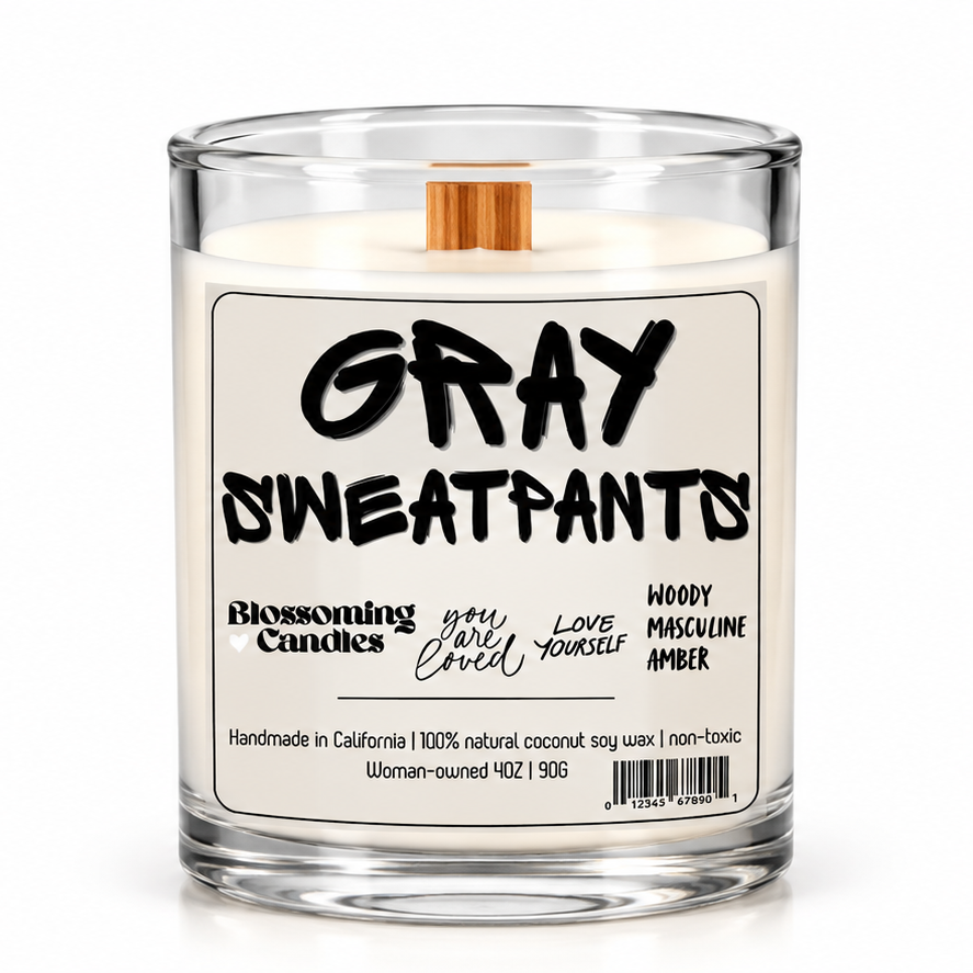 GRAY SWEATPANTS 4OZ CANDLE